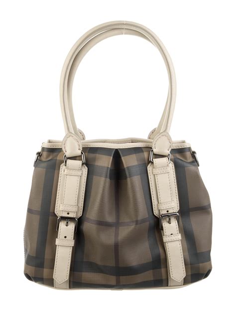 burberry smoked check tote bag|Burberry over the shoulder bags.